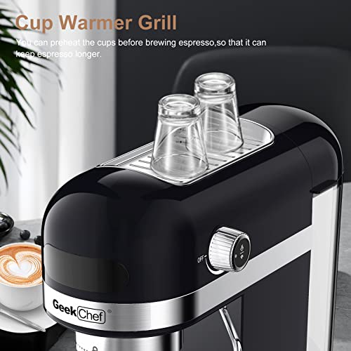  Espresso Machine 20 Bar, Fast Heating Automatic, Compact Coffee Maker With Milk Frother Steam Wand, Latte & Cappuccino Maker For Espresso, 1.4L Water Tank, 1350W
