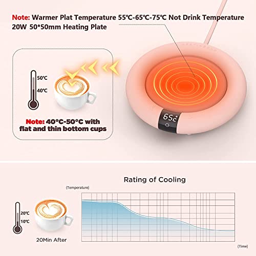  Coffee Mug Warmer, 2022 EasyAcc Coffee Warmer For Desk [with Silicon Cup Lid] Smart Mug Warmer Auto Shut Off, 3 Temp Setting To 167℉, Touch Switch, LED Display Cup Warmer For Office Home -Coffee Gift