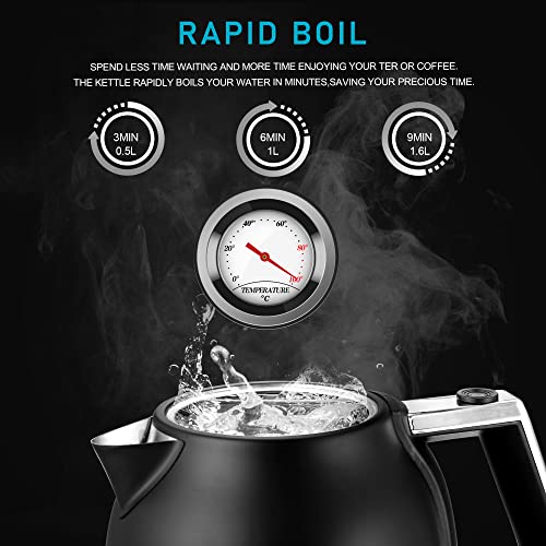  Electric Tea Kettle, 1.7L Hot Water Kettle, BPA Free Stainless Steel Water Boiler With STRIX Thermostat, Auto Shut Off & Boil-Dry Protection For Tea, Coffee