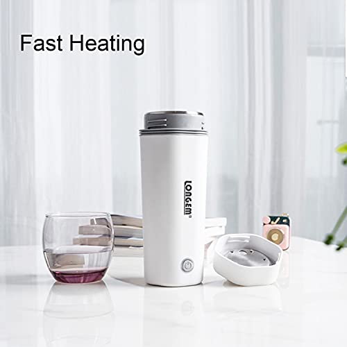  Portable Travel Electric Kettle For Home 110V Mini Electric Heating Cup Fast Boil Hot Water Boiler Stainless Steel Bottle Anti-Spill Leak Proof Auto Shut-Off Making Tea Coffee