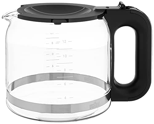  Braun Replacement Carafe Coffee Maker, 12-cup, Glass & Gold Tone Permanent Coffee Filter, Reusable #4 Cone Shaped, No Paper Filter Needed, Fits Coffee Makers Series 7 & Series 9, BRSC002,Black