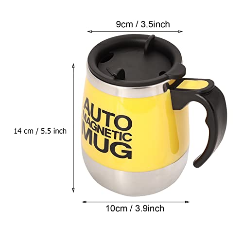  BAGEVI Electric Coffee Stirring Mug Automatic Magnetic Stirring Mug Portable Stirring Mug Suitable For Home Outdoor Travel Office(Yellow)