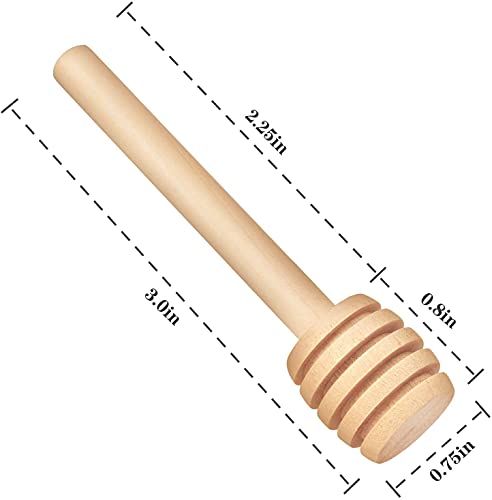  25Pcs 3 Inch Mini Wooden Honeycomb Stick, Honey Dipper Sticks For Honey Jar Dispense Drizzle Honey And Wedding Party Gift