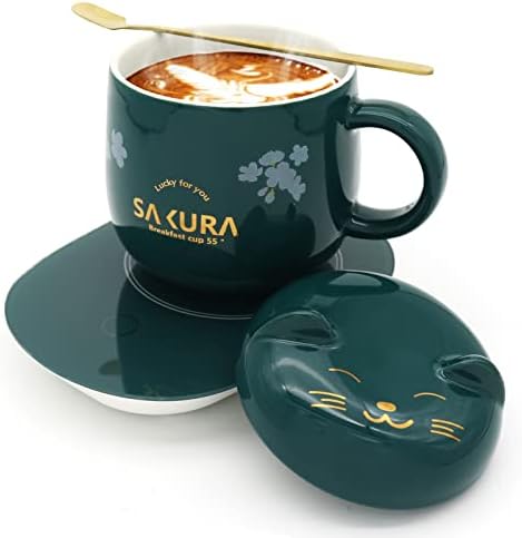  Coffee Warmer With Mug - Cute Coffee Cups Cat Mug Cup Warmer Mug Warmer For Desk Coffee Cup For Women Smart Coffee Mug Warmer Coffee Mug Warmer Is The Gift With Gift Box Pink