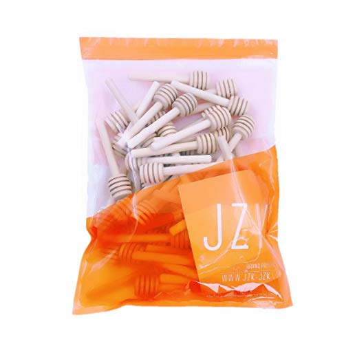  JZK 50 X Wood Honey Dipper Drizzler Sticks Server Honey Spoon For Wedding Birthday Baby Shower Christmas Party Dessert Tool