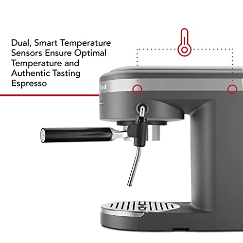KitchenAid Espresso Machine & Milk Frother, Charcoal Grey