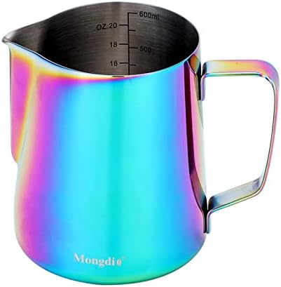  Coffee Milk Frothing Pitcher Cup 12oz & 20oz Steaming Pitchers Stainless Steel Milk Coffee Cappuccino Latte (12oz)