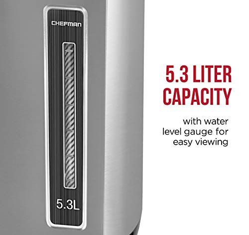  Electric Hot Water Pot Urn W/ Auto & Manual Dispense Buttons, Safety Lock, Instant Heating For Coffee & Tea, Auto-Shutoff/Boil Dry Protection, Insulated Stainless Steel, 5.3L/5.6 Qt/30+ Cups