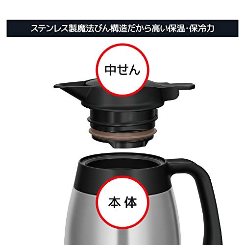 Thermos Hermos Stainless Pot TTB-2000 SBK 2L Stainless Steel Black