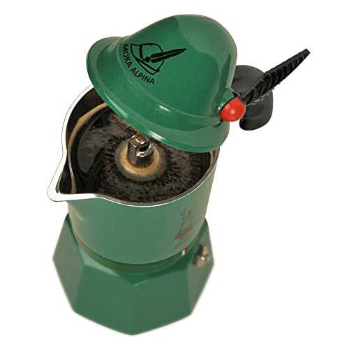 Bialetti - Moka Express Alpina: Iconic Stovetop Espresso Maker, Moka Pot 3 Cups (4.3 Oz - 130 Ml), Aluminium, Green