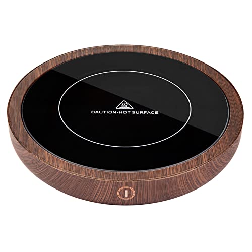  Ug Warmer, KRGMNHR Coffee Warmer For Desk Auto Shut Off, 3-Temperature Settings, Wax Melt Warmer Heating Plate (Up To 180° F), Wood Grain