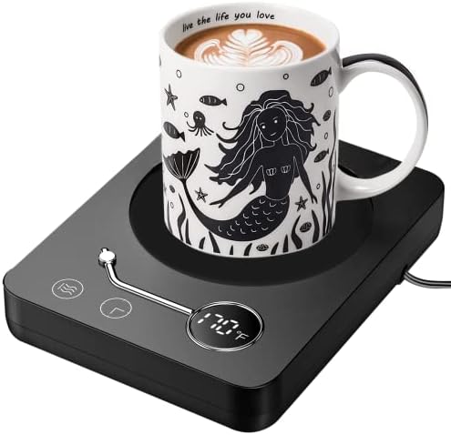  Ug Warmer - Coffee Mug Warmer For Desk - Auto Shut Off Coffee Warmer With 2-12Hrs Timer And 3 Temperature Setting, Portable Cup Warmer For Beverage, Coffee, Milk, Tea, Candle Wax, Ideal Xmas Gift