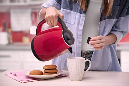  Lectric Kettle 1.8L Glass Electric Tea Kettle (BPA Free) Cordless Teapot, Portable Electric Hot Water Kettle With Auto Shutoff Protection, Stainless Steel Lid & Bottom-Metal Silver
