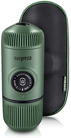 Wacaco Nanopresso Portable Espresso Maker Bundled With Nanopresso Protective Case, Upgrade Version Of Minipresso, 18 Bar Pressure, Extra Small Travel Coffee Maker, Manually Operated