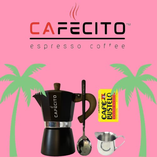  Uban Coffee Starter Kit | Cafecito 6 Cups Moka Pot Set | Cafetera Cubana Stovetop Espresso Maker Set