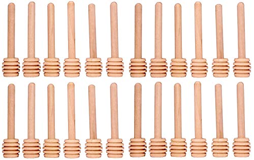  ® 24 Pack Of Mini 3 Inch Wood Honey Dipper Sticks, Server For Honey Jar Dispense Drizzle Honey, Wedding Party Favors