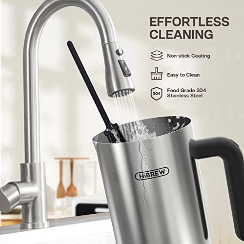  IBREW Milk Frother, Electric Milk Steamer Stainless Steel, 10.1oz/5.1oz Automatic Milk Warmer, Cold/Hot Milk Foamer Maker For Latte, Cappuccino, Hot Chocolate, Milk Heater, 4 Temperature Range