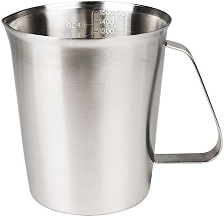  Measuring Cup, Stainless Steel Measuring Cup (48 Ounce, 1.5 Liter-6 Cup), Heavy- Duty Frothing Pitcher, Milk Frothing Pitcher Milk Frother Cup With Marking With Handle For Espresso Machines, Latte Art