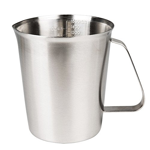  Measuring Cup, Stainless Steel Measuring Cup (48 Ounce, 1.5 Liter-6 Cup), Heavy- Duty Frothing Pitcher, Milk Frothing Pitcher Milk Frother Cup With Marking With Handle For Espresso Machines, Latte Art