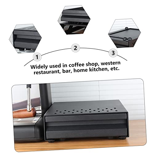  Cabilock 1pc Coffee Grounds Box Stainless Steel Trash Can Stainless Steel Coffee Maker Espresso Ground Coffee Coffee Machine Drawer Organizer Coffee Grind Waste Bin Coffee Maker Slider