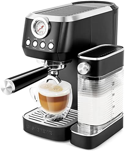  Spresso Machine 20-Bar, Stainless Steel Espresso Maker With Automatic Milk Frother, Compact Cappuccino Machine With 49 Oz Removable Water Tank For Cappuccino, Latte, Macchiato, Gift For Coffee Lovers