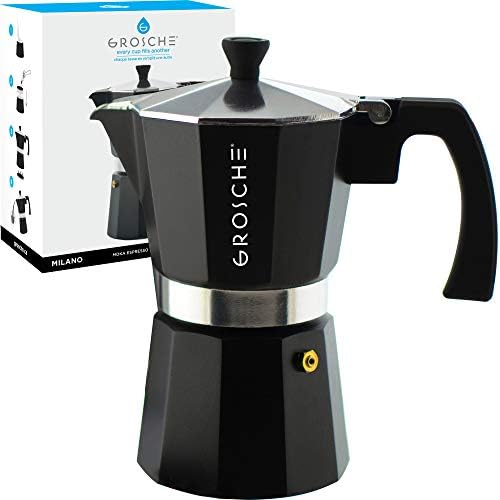 Milano Stovetop Espresso Maker Moka Pot 6 Espresso Cup - 9.3 Oz, White - Cuban Coffee Maker Stove Top Coffee Maker Moka Italian Espresso Greca Coffee Maker Brewer Percolator
