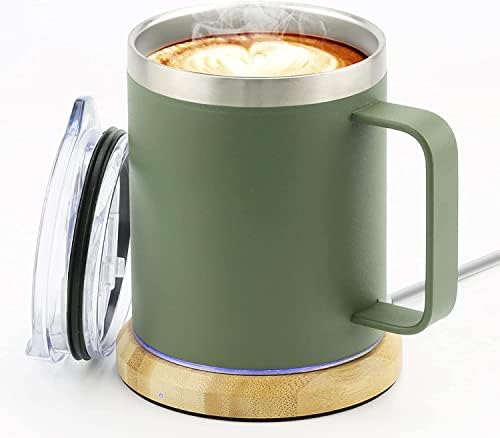  Coffee Mug Warmer Set, 12 Oz Stainless Steel For Coffee Cup,Home, Office Warms Coffee, Tea, Cocoa, And Milk(Up To 150℉/65 For Valentines Day Cups,Coffee Gifts,Office Gifts
