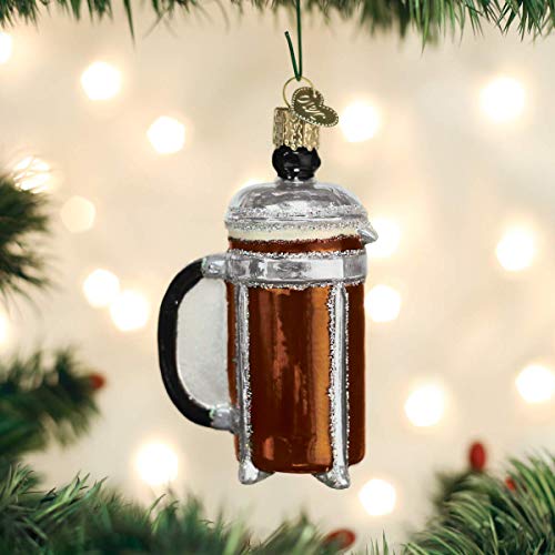  French Coffee Press Ornament, Multi