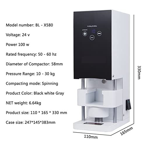 ENEMO 58MM Coffee Tamper Automatic Flat Press Powder Press For Espresso Compatible With Barista (Color : White, Size : AU)