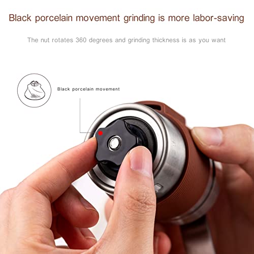  Manual Coffee Grinder, Hand Coffee Grinder, Bean Grinder, Portable Mini Coffee Grinder With Adjustable Settings, Suitable Use For Home, Office And Travel. Stainless Steel.