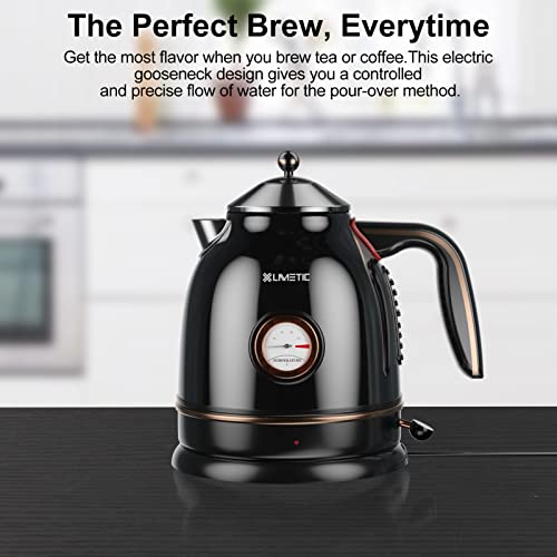  Lectric Tea Kettle, 1.7L Hot Water Boiler With Thermometer, 1800W Heater Kettles With LED Light, Fast Boiling, Auto Shut Off Kettle For Coffee