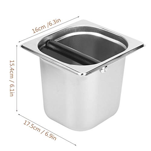  Coffee Knock Box, Stainless Steel Durable Knock Box With Knock Bar, Professional Household Coffee Machine Accessory, Large Capacity Coffee Grind Knock Box