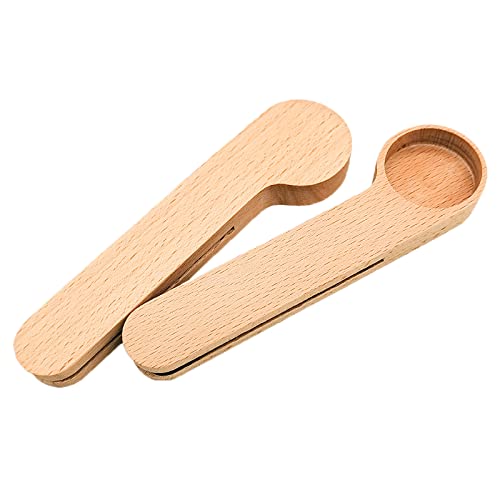 N/A JYXING 2 Pcs Wooden Coffee Scoop & Bag Clip,Tablespoon Measuring Scoop,Coffee Bags Sealer,for Ground Beans,Coffee Beans,Tea, Brown, 15x18