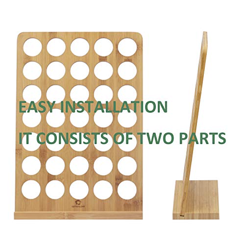  Coffee Pod Holder Bamboo,Coffee K-cups Pods Organizer,Coffee Display Rack 35 Pod Storage,Coffee Pod Storage - K Cups Organizer For Countertop Coffee Pod Holder