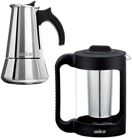  Tainless Steel Stove-Top Espresso Maker Coffee Pot Italian Moka Percolator, Silver, 3 Cup