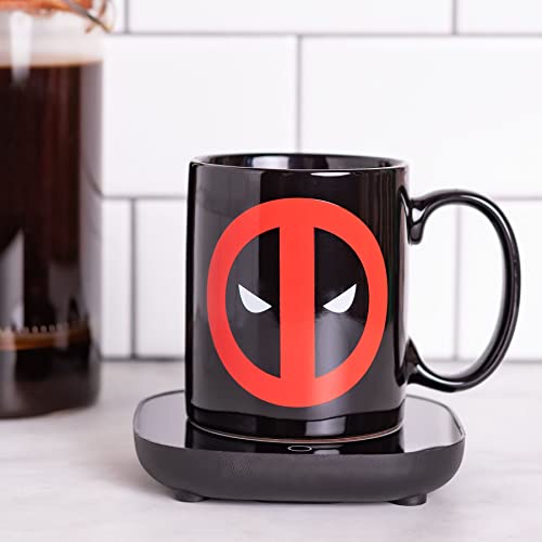  Marvel Deadpool Mug Warmer With Mug – Keeps Your Favorite Beverage Warm - Auto Shut On/Off