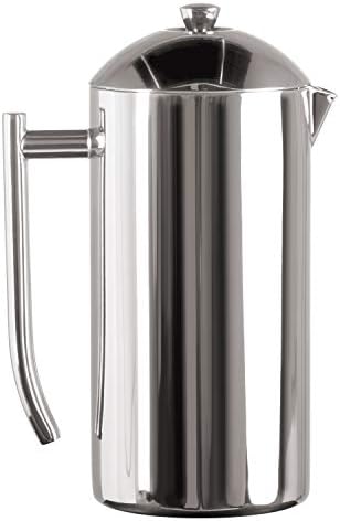  Double-Walled Stainless-Steel French Press Coffee Maker In Frustration Free Packaging, Polished, 17 Ounces
