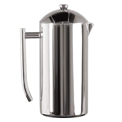  Double-Walled Stainless-Steel French Press Coffee Maker In Frustration Free Packaging, Polished, 17 Ounces