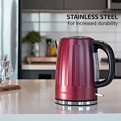  Vente Stainless Steel Electric Kettle Hot Water Boiler 1.7 Liters - Powerful 1750W BPA Free W/Auto Shut Off & Boil Dry Protection, Portable Instant Hot Water Pot For Coffee & Tea - Maroon KS711M
