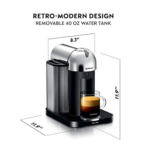  Nespresso Vertuo Coffee And Espresso Maker By Breville Aeroccino, Chrome