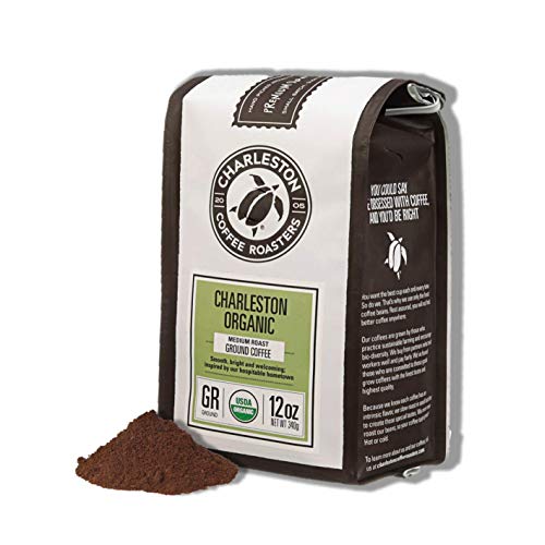  | Specialty Organic Ground Coffee | Hand Picked, Premium Slow Roast (Charleston Organic, Medium Roast) 12oz