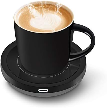  Smart Coffee Set Auto On/Off Gravity-Induction Mug Office Desk Use, Candle Wax Cup Warmer Heating Plate (Up To 131F/55C), 14oz (Purple Set)