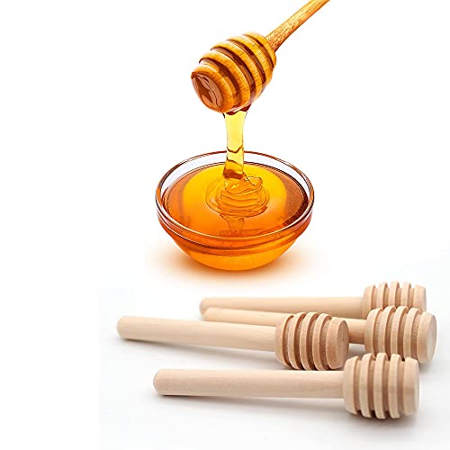  25Pcs 3 Inch Mini Wooden Honeycomb Stick, Honey Dipper Sticks For Honey Jar Dispense Drizzle Honey And Wedding Party Gift