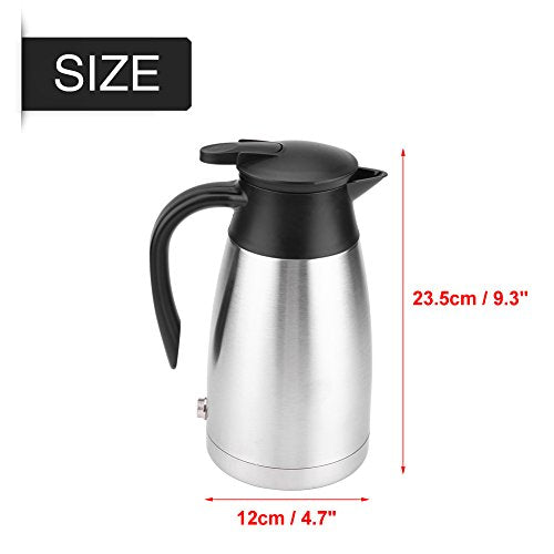  1000ML Car Electric Kettle, Water Heater Bottle 12/24V Heating Boiler 304 Stainless Steel Mug Kettle For Travel Camping Lorry Truck-Food-Grade