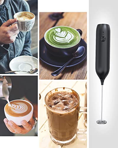  Milk Frother Handheld, ESCLAP Rechargeable Frother For Coffee, Electric Whisk Drink Mixer Handheld For Cappuccino, Frappe, Matcha, Hot Chocolate