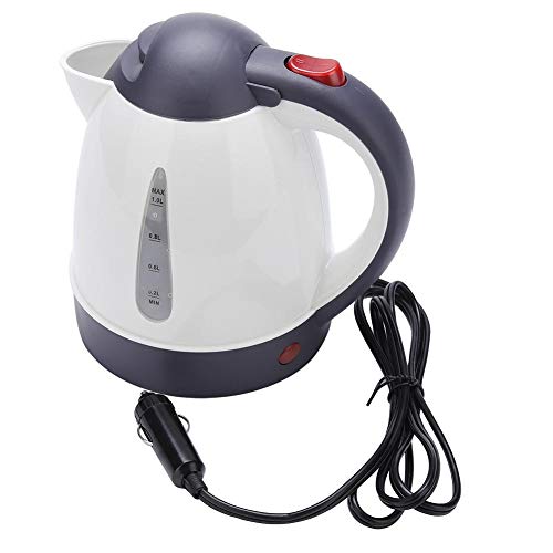  1l Electric Kettle Maxmartt Car Electric Kettle Road Trip Travel Cigarette Lighter DC12V Heated Water Tea Coffee Kettle Auto Shut Off (1000ml (Kettle) (12V)