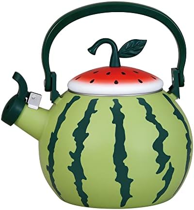  Whistling Tea Kettle For Stove Top Enamel On Steel Teakettle, Supreme Housewares Strawberry Decor Design Teapot Water Kettle Cute Kitchen Accessories Teteras (2.3 Quart, Strawberry)