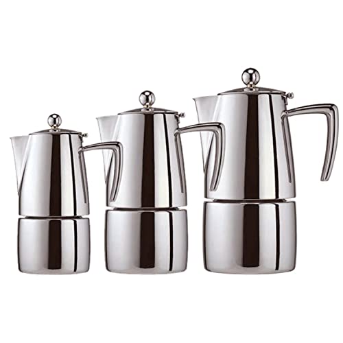  Uisinox Milano Stainless Steel Stovetop Moka Pot Espresso Coffee Maker, 4-Cup