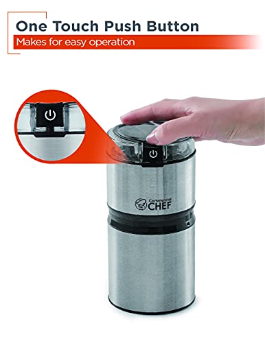  Tric Coffee Grinder Spice Grinder - Stainless Steel Blades Grinder For Coffee Bean Seed Nut Spice Herb Pepper, Brushed Stainless Steel Texture And Transparent Lid