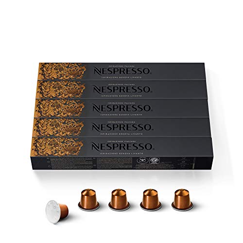 Nespresso Capsules OriginalLine, Livanto, Medium Roast Espresso Coffee, 50 Count Coffee Pods, Brews 1.35 Ounce (ORIGINAL LINE ONLY)10 Count (Pack Of 5)